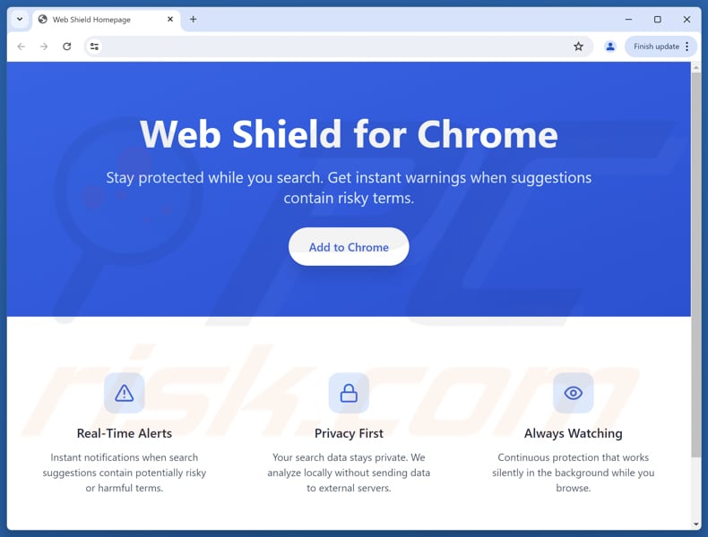 service.webshieldhub.com zweite Werbe-Website