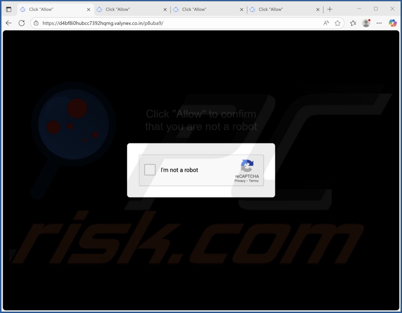 valynex.co[.]in pop-up Weiterleitungen