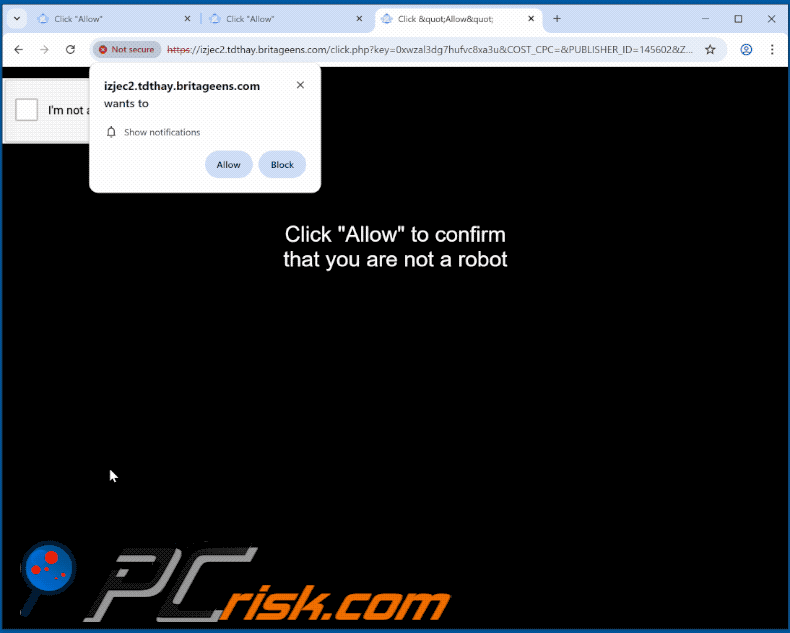 britageens[.]com website Aussehen (GIF)