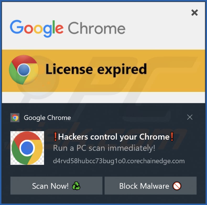 corechainedge[.]com Benachrichtigung