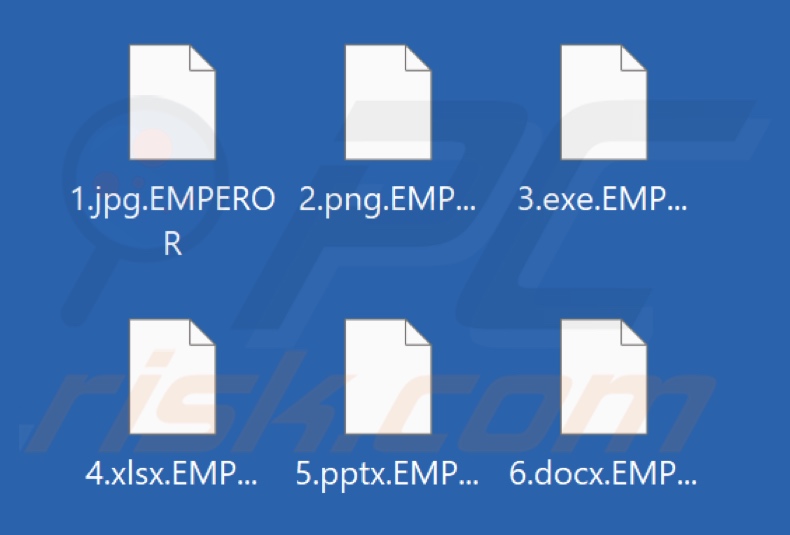Mit Emperor-Ransomware verschlüsselte Dateien (Erweiterung .EMPEROR)
