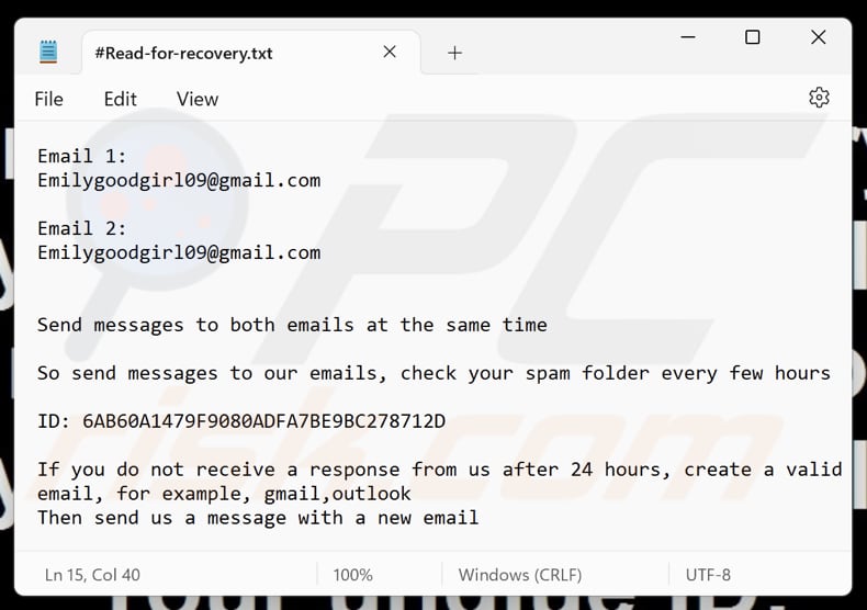 GoodGirl Ransomware Textdatei (#Read-for-recovery.txt)