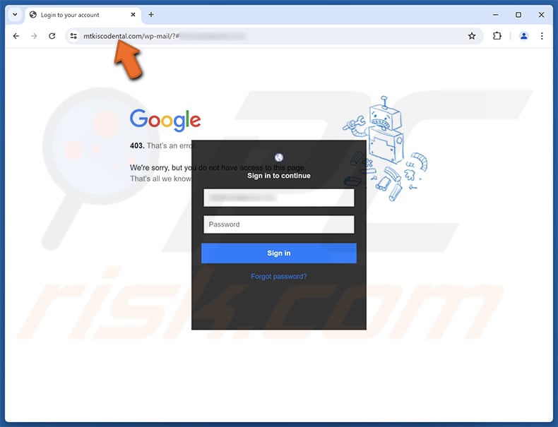 HSBC - Invoice Details Email Betrug phishing Seite
