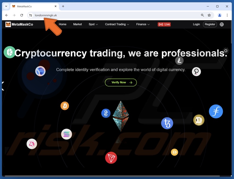 Fälschung MetaMask Identity Verification Website