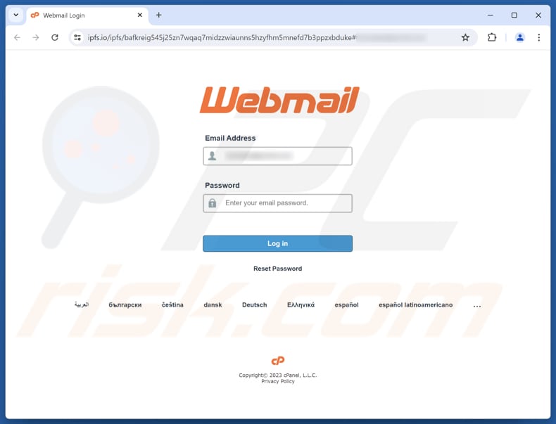 Request To Cancel Your Webmail Account Email Betrug phishing Seite