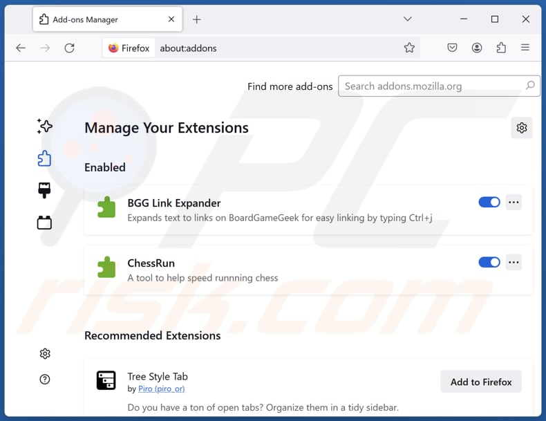 Entfernung von search.searchsafe.tech-bezogenen Mozilla Firefox-Erweiterungen