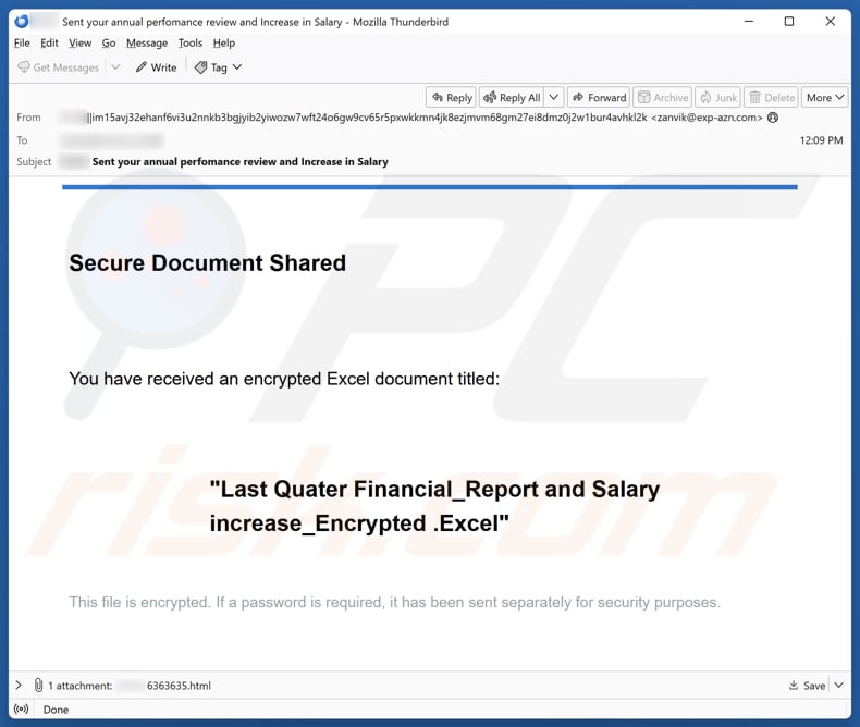 Secure Document Shared email spam Kampagne