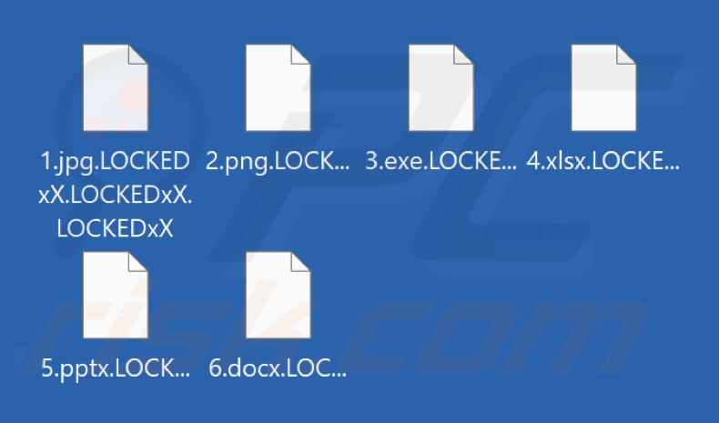 Mit ShadowLock Ransomware verschlüsselte Dateien (Erweiterung .LOCKEDxX)