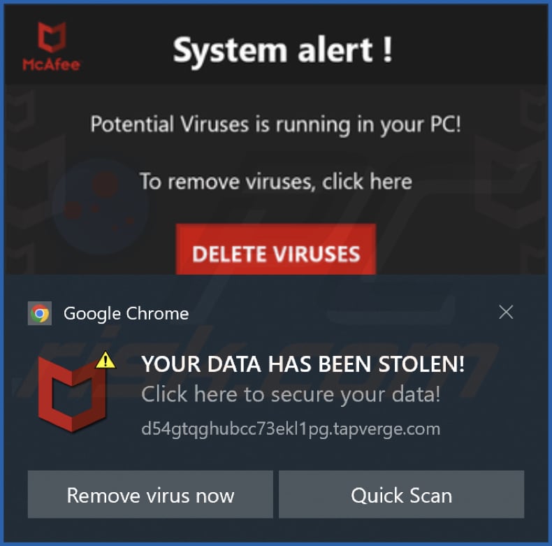 tapverge[.]com Benachrichtigung