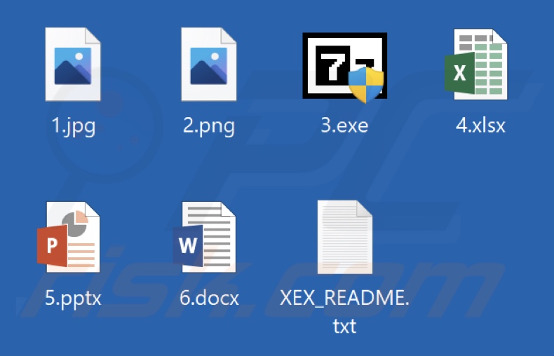 Mit XEX-Ransomware verschlüsselte Dateien (ohne zusätzliche Erweiterung)