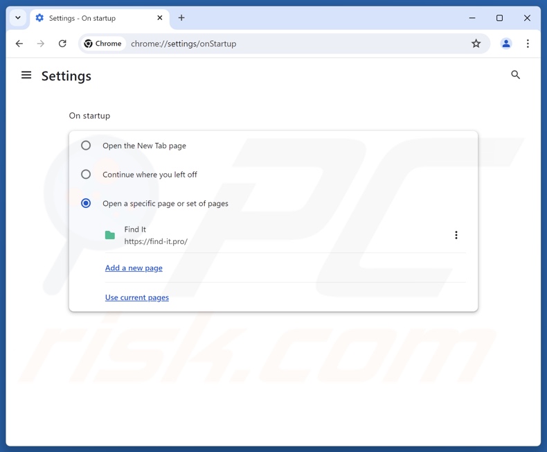 Entfernung von find-it.pro aus der Google Chrome-Startseite