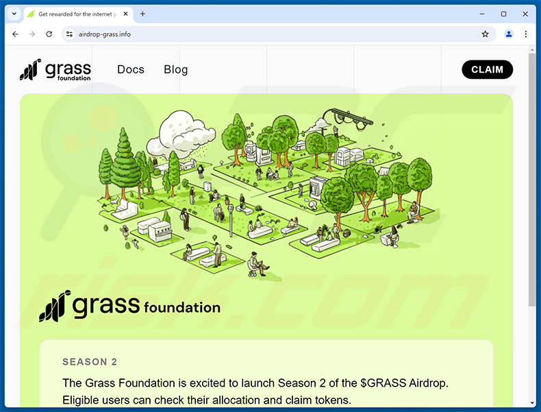 Grass Airdrop Betrugswebsite (airdrop-grass[.]info)