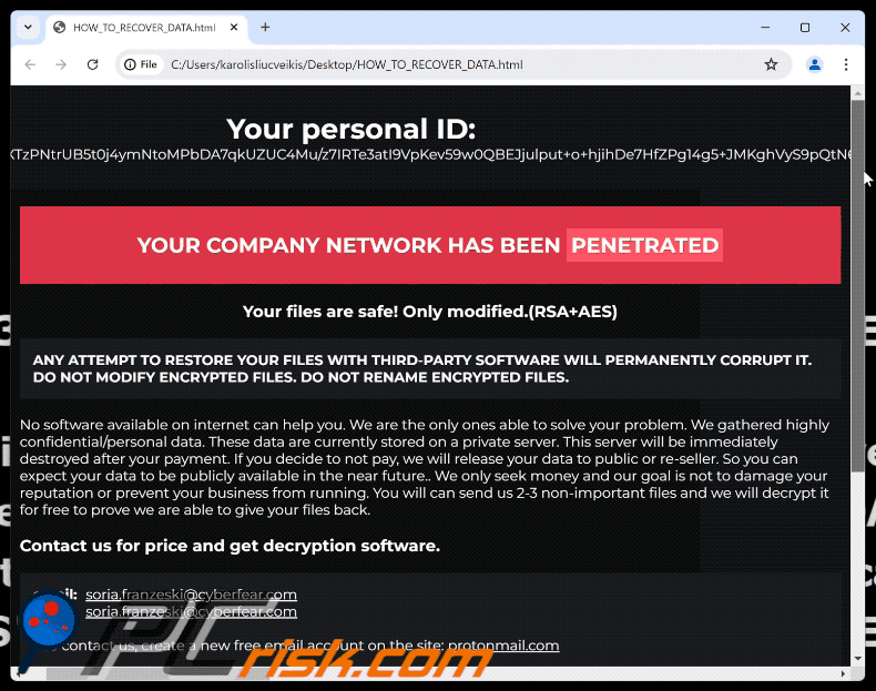 Karma (MedusaLocker) Ransomware Lösegeldforderung (HOW_TO_RECOVER_DATA.html) GIF