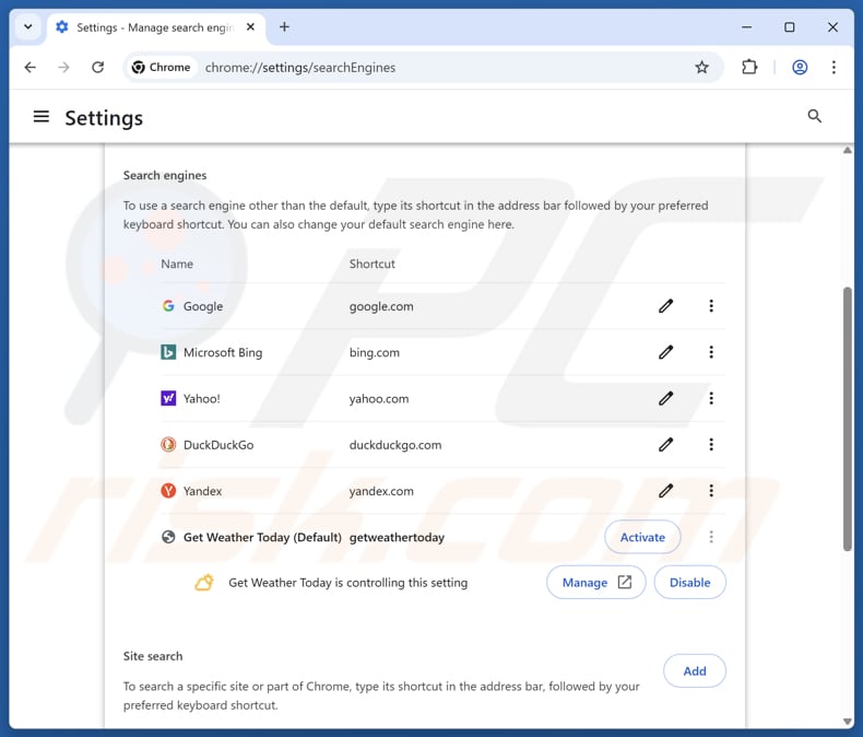 Entfernen von searchsafelypro.net aus der Standardsuchmaschine von Google Chrome