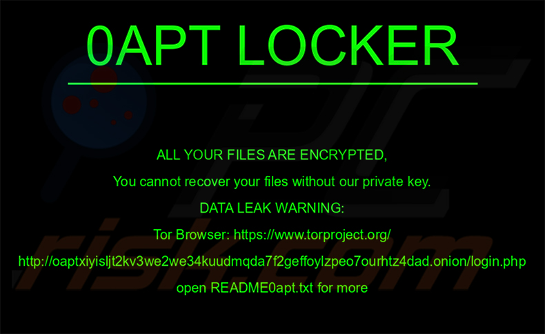 0apt Locker Ransomware Hintergrundbild