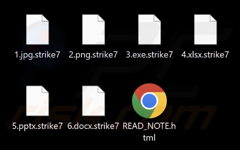 Von der Strike-Ransomware verschlüsselte Dateien (Dateiendung .strike7)