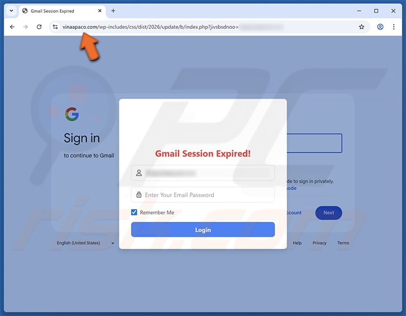Unusual Activity On Your Account Email Betrug gefälschte Website