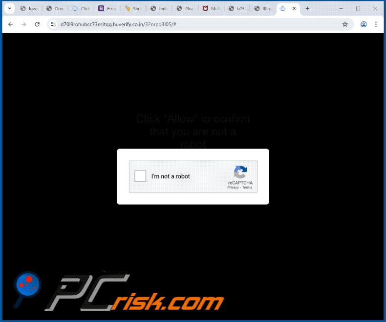 huverify.co[.]in Website-Erscheinungsbild (GIF)
