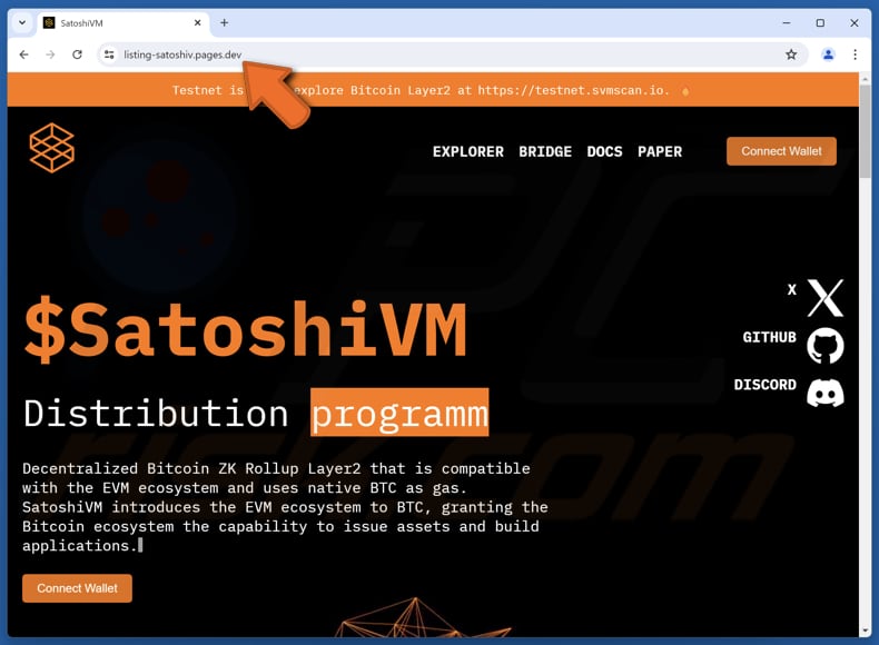 SatoshiVM Distribution Program Betrug