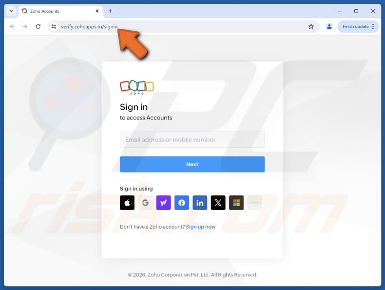 Zoho - File Shared With You Email Betrug Fälschung Website
