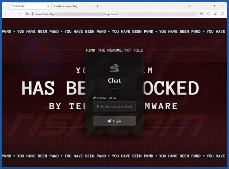 Black TENGU Ransomware Tor-Chat