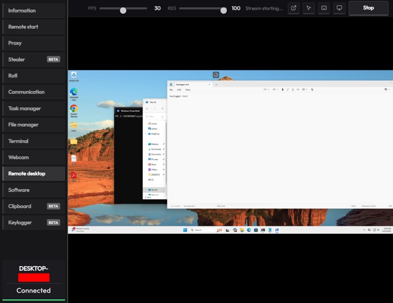 CrystalX RAT Administrationspanel (Quelle: securelist.com)