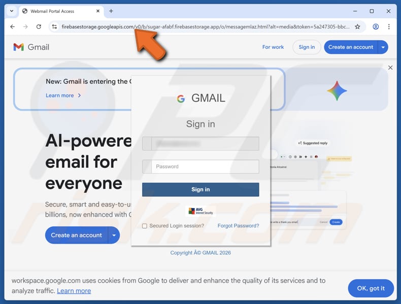Document Status Update E-Mail-Betrug gefälschte Website