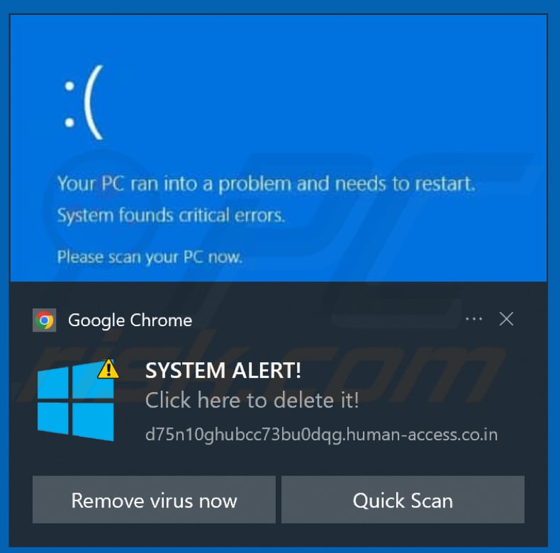 human-access.co[.]in Benachrichtigung