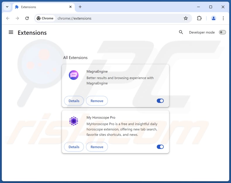 Entfernung von mightytechy.com bezogenen Google Chrome Erweiterungen