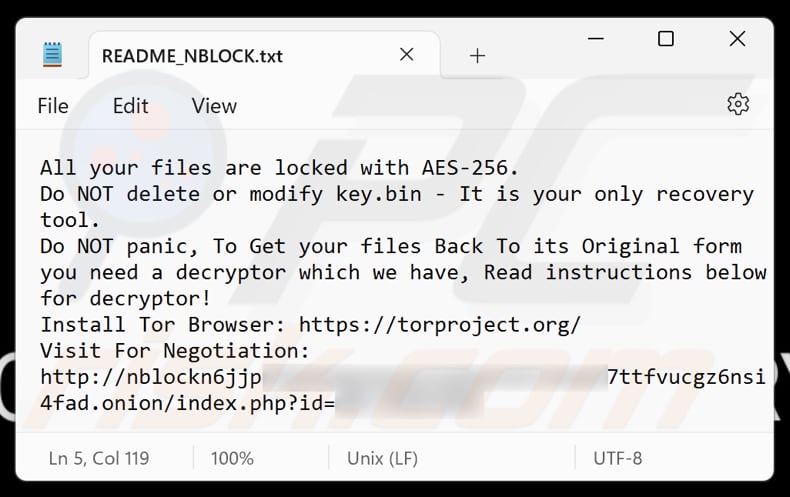 NBLock ransomware Textdatei (README_NBLOCK.txt)