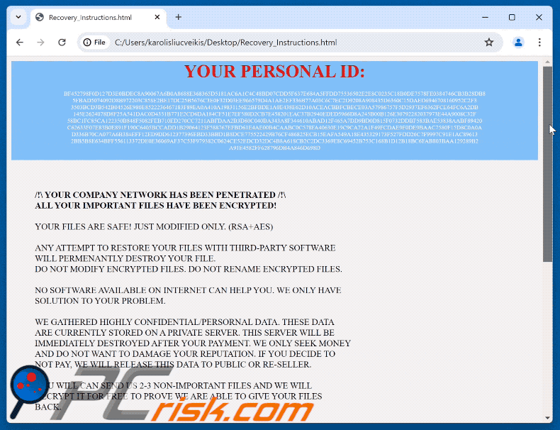 Net Ransomware Lösegeldforderung (Recovery_Instructions.html) GIF