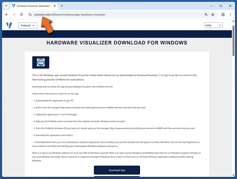 NWHStealer Malware gefälschte Webseite 2