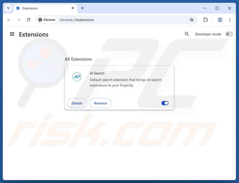 Entfernung von aisearchapp.net-bezogenen Google Chrome Erweiterungen