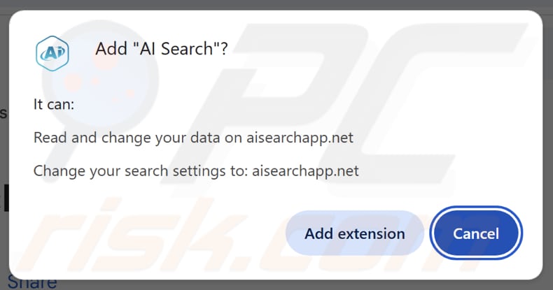 Von aisearchapp.net Weiterleitung angeforderte Berechtigungen