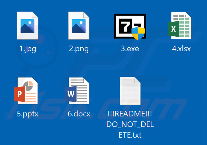 Von Aur0ra Ransomware verschlüsselte Dateien (keine Erweiterung hinzugefügt)