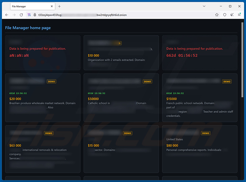 BARADAI Ransomware Datenleck-Website