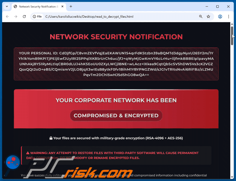 BARADAI Ransomware Lösegeldforderung (read_to_decrypt_files.html)