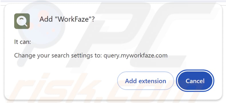 myworkfaze.com Browserentführer fordert Berechtigungen an
