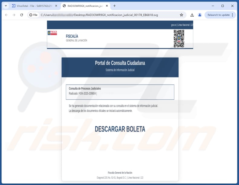 NexusRAT Malware SVG-Anhang, der die Malware enthält