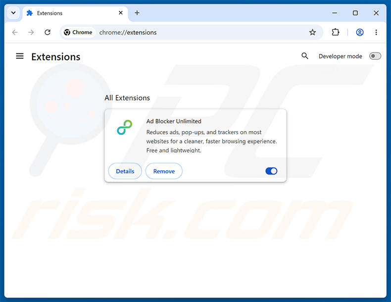Entfernung von Ad Blocker Unlimited Werbung aus Google Chrome Schritt 2