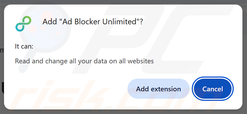 Ad Blocker Unlimited Adware Berechtigungsanfrage