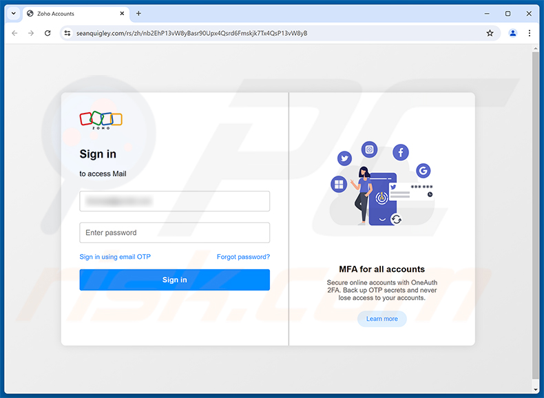 Benefits Review Notice Phishing-Seite