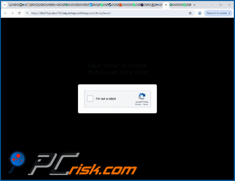 Erscheinungsbild der Website deltagrowthforge[.]com (GIF)