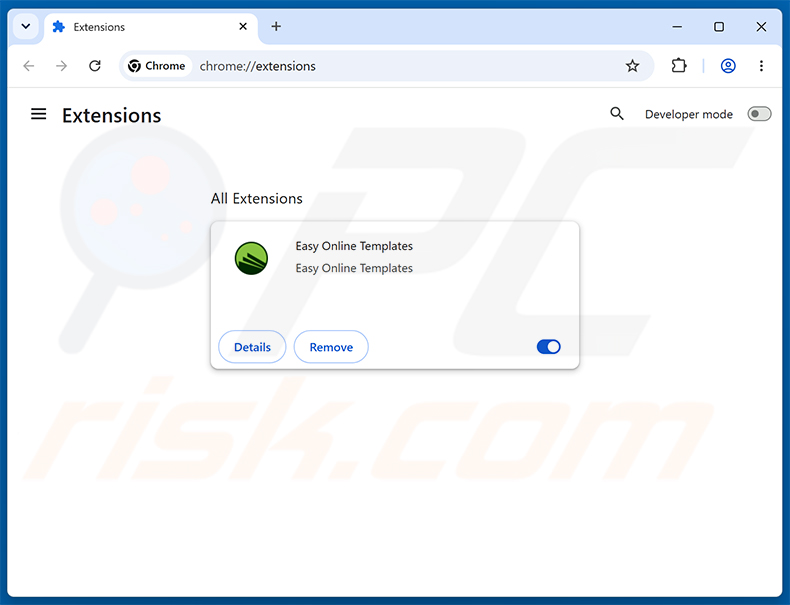 Entfernung von Easy Online Templates-Werbung aus Google Chrome Schritt 2