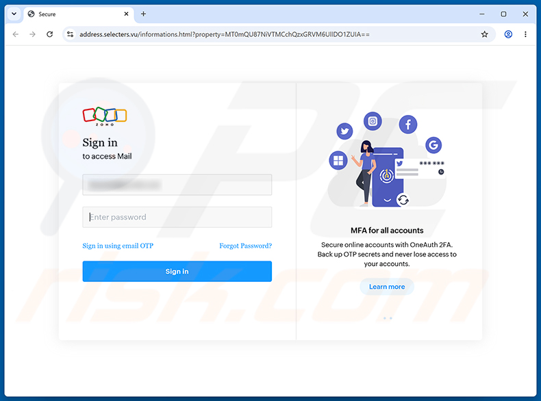 Employee Account Maintenance Notice Phishing-Seite
