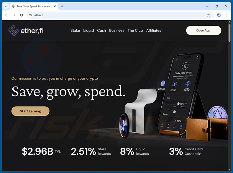 EtherFiWC26 Voting Rewards Scam echte Website (ether.fi)