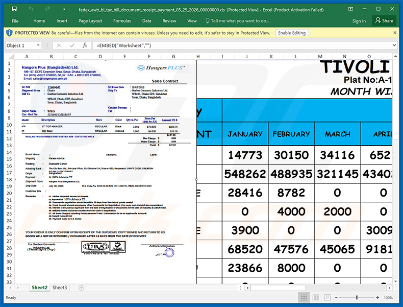 FedEx e-Order Notification E-Mail-Virus Anhang