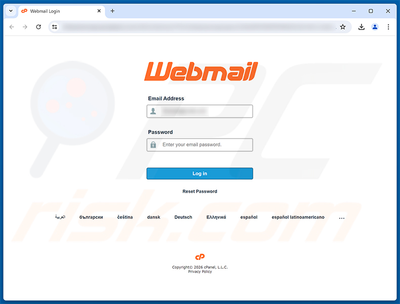 Forwarding Rule Added E-Mail-Betrug Phishing-Seite