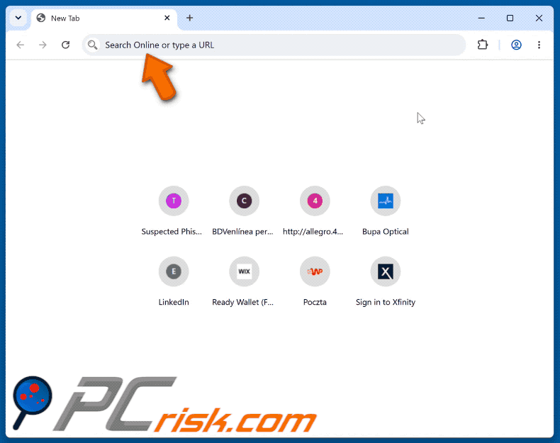 Easy Login (loginonlineapp.com) Browserentführer leitet zu Yahoo weiter (GIF)