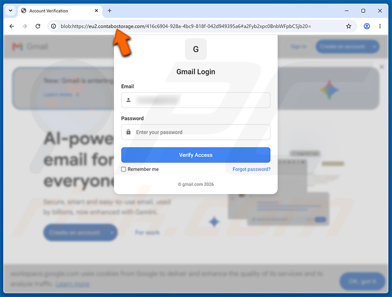 Recovery Email Was Changed Betrug Phishing-Seite